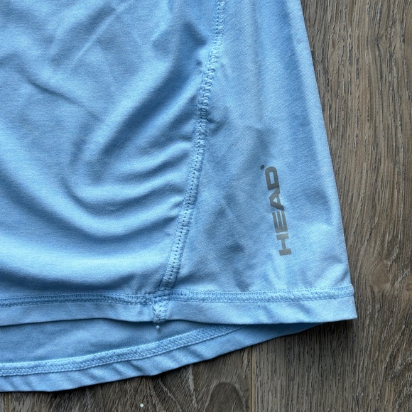 HEAD Baby Blue Sleeve V-neck Workout Tee Shirt - Picture 5 of 6